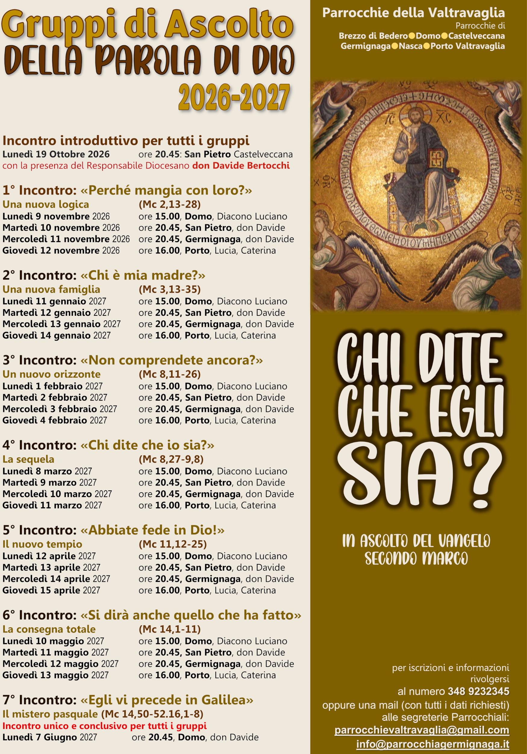 Gruppi di Ascolto 2026-2027 Gruppi di Ascolto 2026-2027
