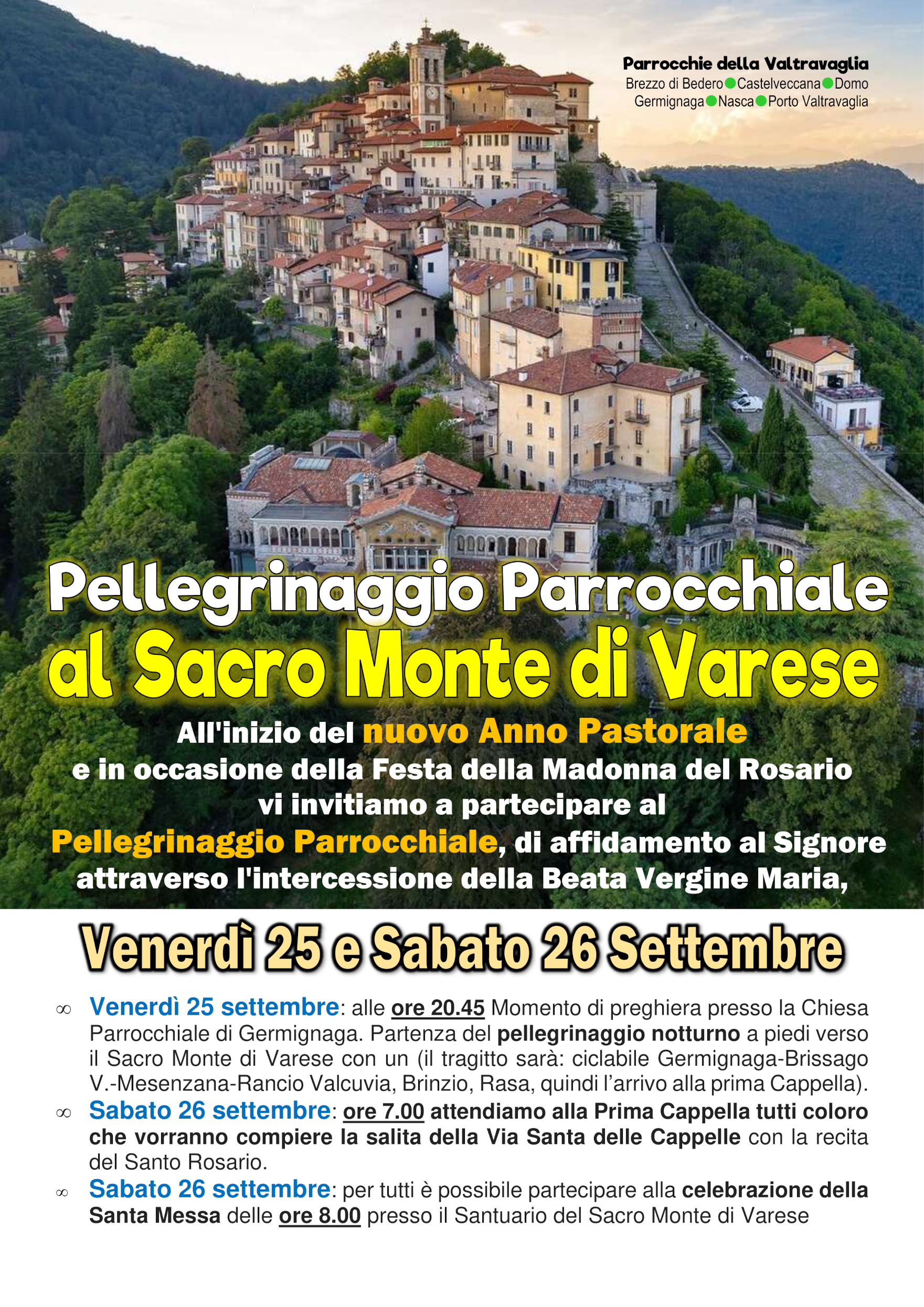 25.09.2026 Pellegrinaggio al Sacro Monte 25.09.2026 Pellegrinaggio al Sacro Monte